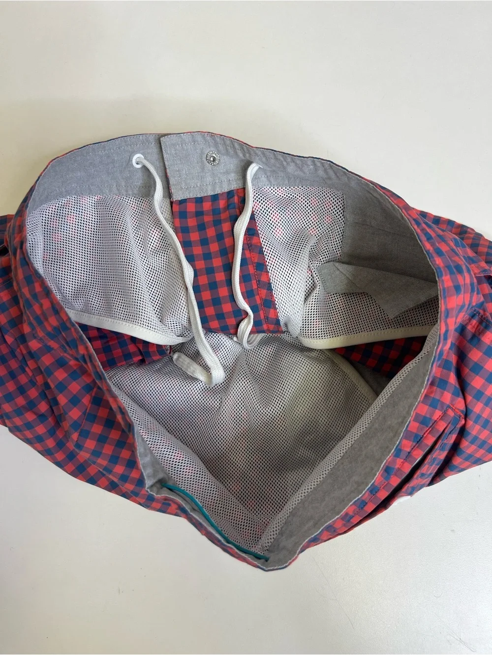 Bonobos Swim Trunks Mens 32 Pink Navy Blue Gingham Check 5